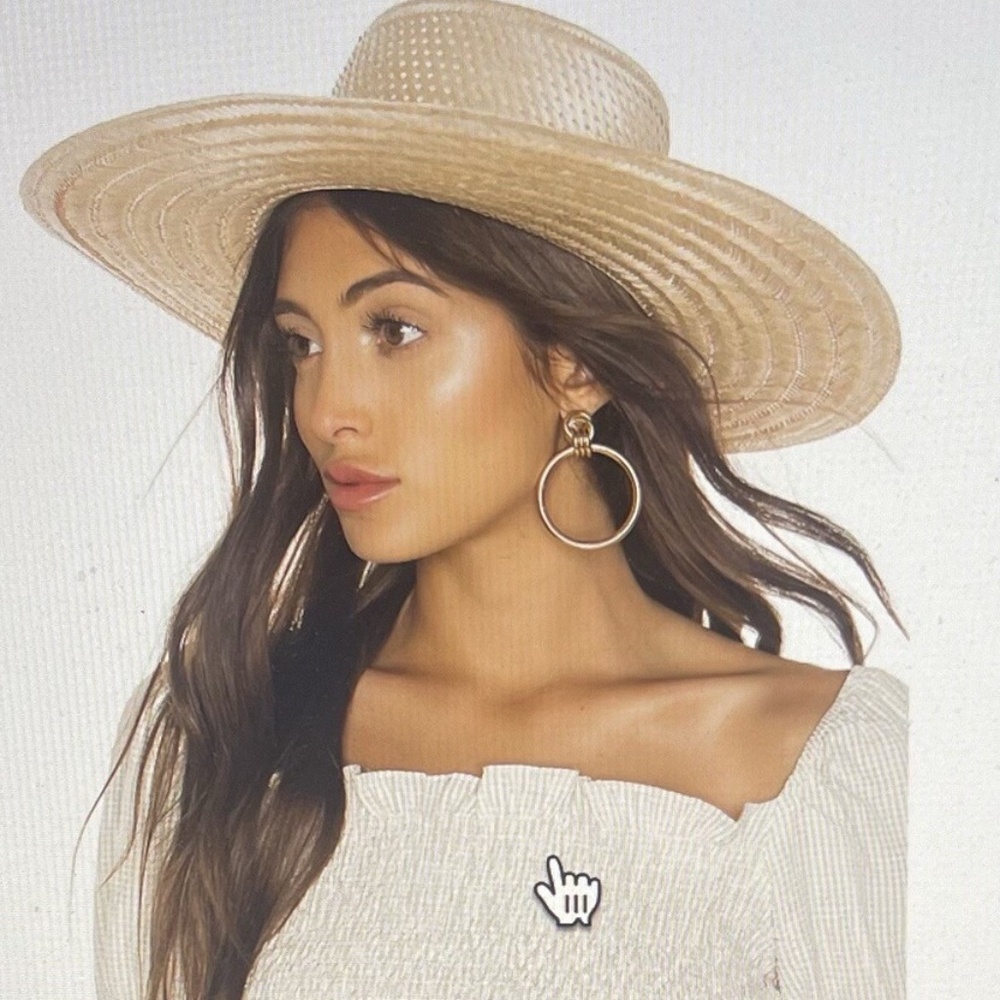 Janessa Leone Elsa Straw Hat Natural Size L NWT $349 Retail - Picture 3 of 6